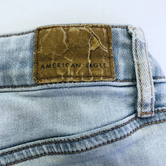 American Eagle Next Level Stretch Low Rise Distressed Flare Jeans Size 2 Regular - Picture 10 of 16
